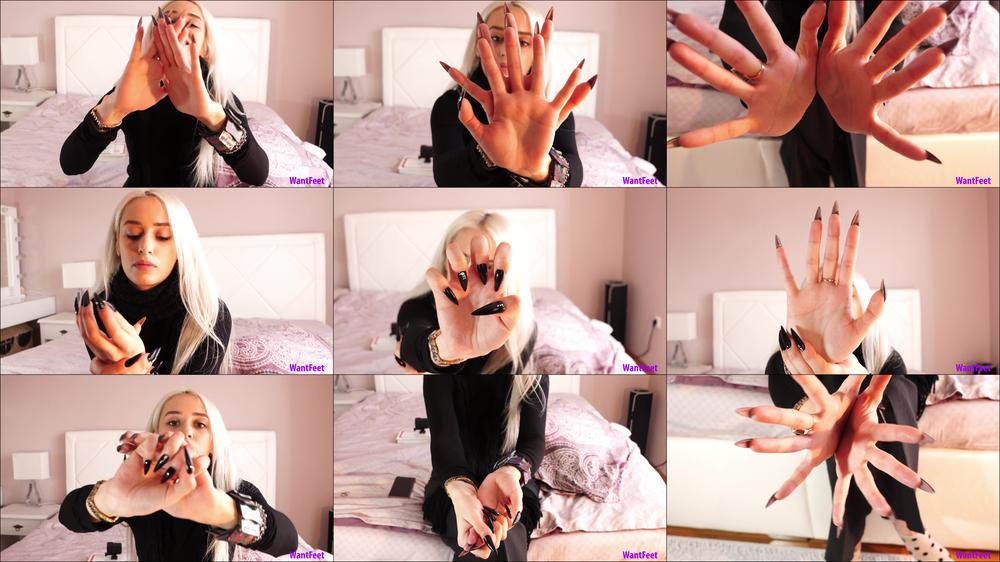 Jasmine's Black Finger Nails 4K - December 01, 2021