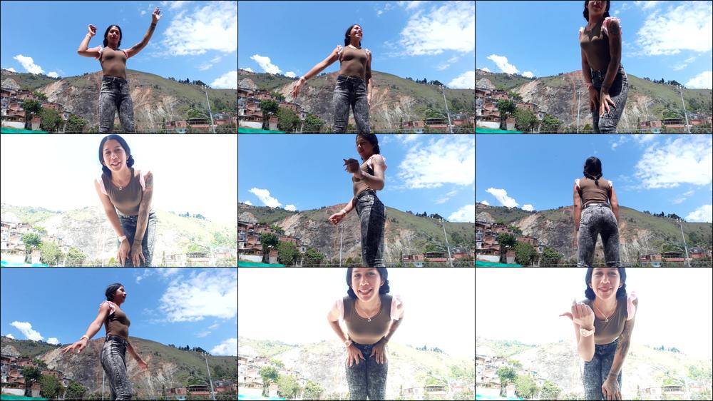 moving my ass with jeans outdoors