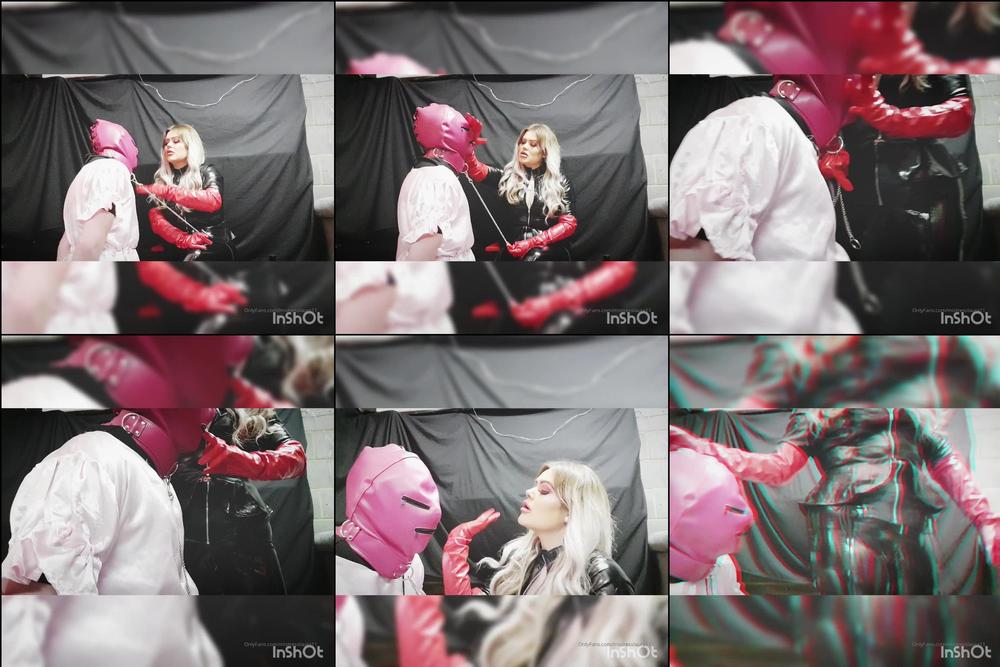mistresslaura11 10100859 2019 12 12 full clip red pvc glove worship spitting and slapping. my masked gimp is so weak for me and m