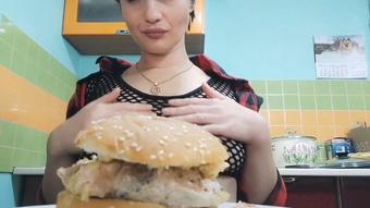 Disgust cook slave food humburger (JuliaCrown)
