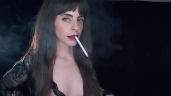 Smoking Marlboro Gold 100s in Lace Robe (Dani Lynn)