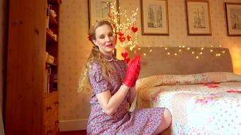 Ariel Anderssen Sensual Red Leather Gloves Valentines (Ariel Anderssen)