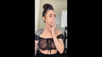 Smoking in Sexy Sheer Top (Dani Lynn)