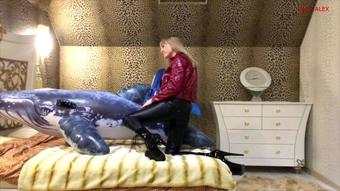 Allaalexinflatable - Alla Hotly Fucked Two Inflatable Whales And An Inflatable Yellow Ring And Got A Real Orgasm!!! Alla Wears A Leather Jacket And Leather Pants!!! (Allaalexinflatable)