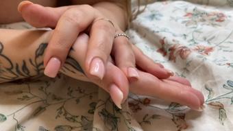 Latex fetish. Gloved hands playing with cock (wow_adele)