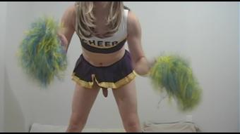 Tgirl Cheerleader Toying and Jizzing (Jessica Sweet)