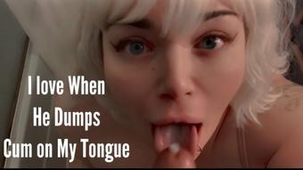 I love when he dumps cum on my tongue (Lexxiblakk)