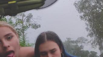 Custom Lesbian Video In A Car In Public (Katty Blake)