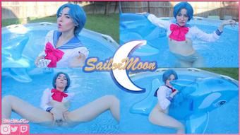 Amy Smokes on Inflatable Dolphin (MissMilaRose)