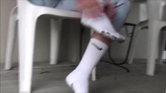 April Dirties White Nike Socks (Custom Fetish)