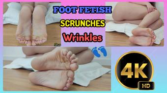 4K FOOT FETISH LOT OF SCRUNCHES WRINKLES SOLES CLOSE UPS (Shanaxnow)