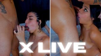 destruction of rough throat with abundant saliva! DROOLING (Xlivestudio)