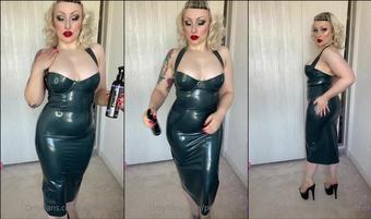 pollyanther 27091054 slippery shiny tight rubber dress would you give me a hand 1 (pollyanther)