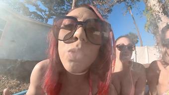 VR360 - 3 Sexy Giantess Catch You Spying Outdoors (Ginary)