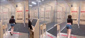leanalovings 03 09 2020 823244177 ) I made a toss  And I did it  Here is my attempt at axe throwing. (leanalovings)