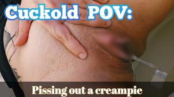 Cuckold POV: pissing out a creampie - June 14, 2024 (Spookybunz)