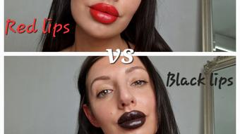 Red Lips Vs Black Lips (Tattooed Temptress)