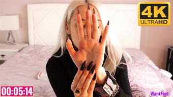Jasmine's Black Finger Nails 4K - December 01, 2021 (WantFeet)