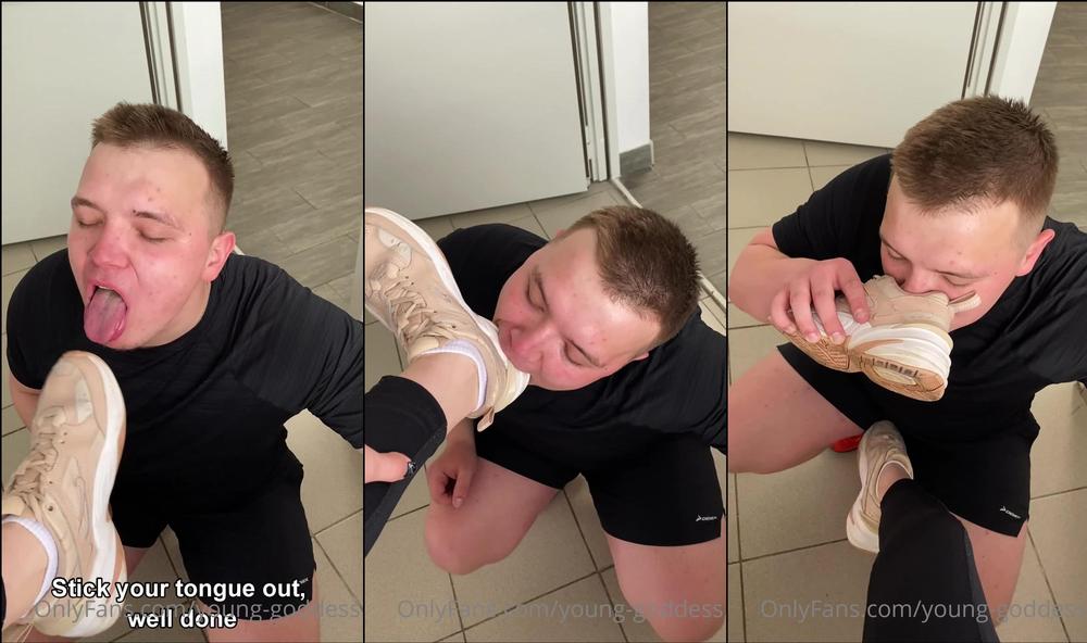 young goddess 06 05 2021 2102306009 Teaching my slave how to clean my dirty sneakers and worship my smelly socks