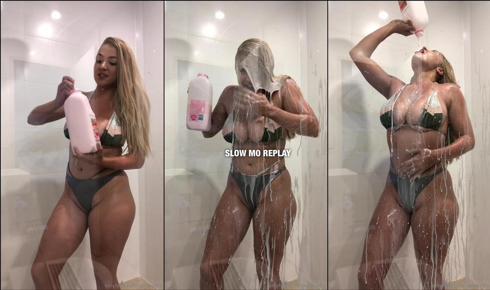 jemwolfie 16 01 2019 20023917 milk shower i filmed myself pouring a freezing cold bottle of strawberry milk all over 