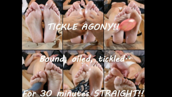 30 Minutes of Bound Oiled Foot Tickling AGONY Close-Up - May 01, 2024