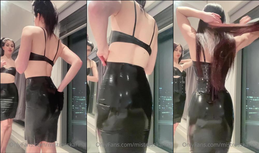 mistresskarina 97453600 2021 01 20 7min clip. watch me shine up my sexy latex. wanna be my new rubber sub