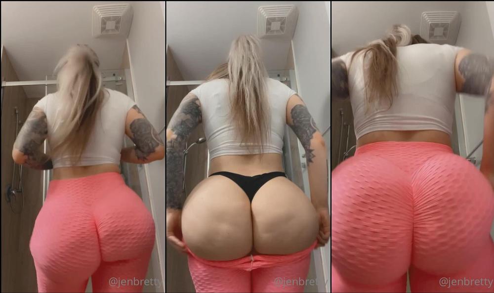 therealjenbretty 141449336 pov i m jogging in front of you then notice you re watching me so i give you a little show heheheh i know my leggings vids are popular so had to make one in these new ones 