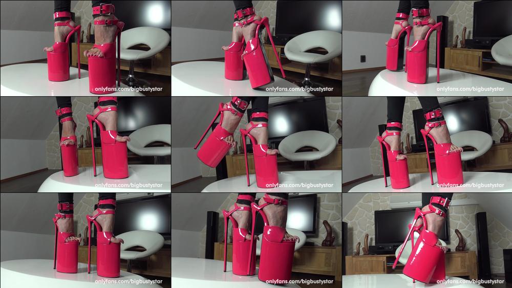 penelopeblackdiamond 01 12 2020 1084998845 BigBustyStar in pink sky high heels and long stiletto nails