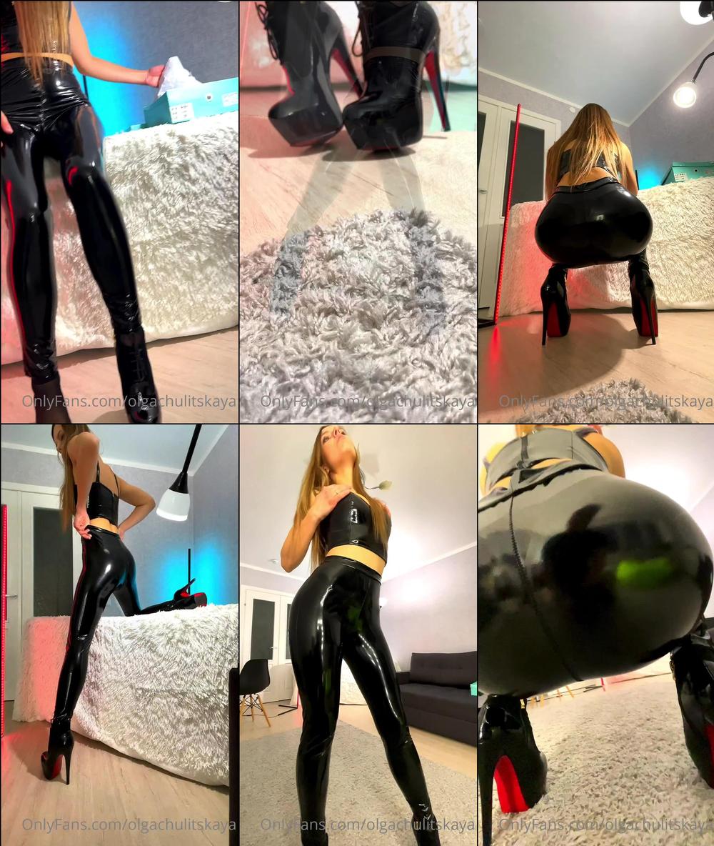 olgachulitskaya 03 02 2022 2350900722 my new heels. not too high and not too low. perfect for shopping in this vinyl suit 