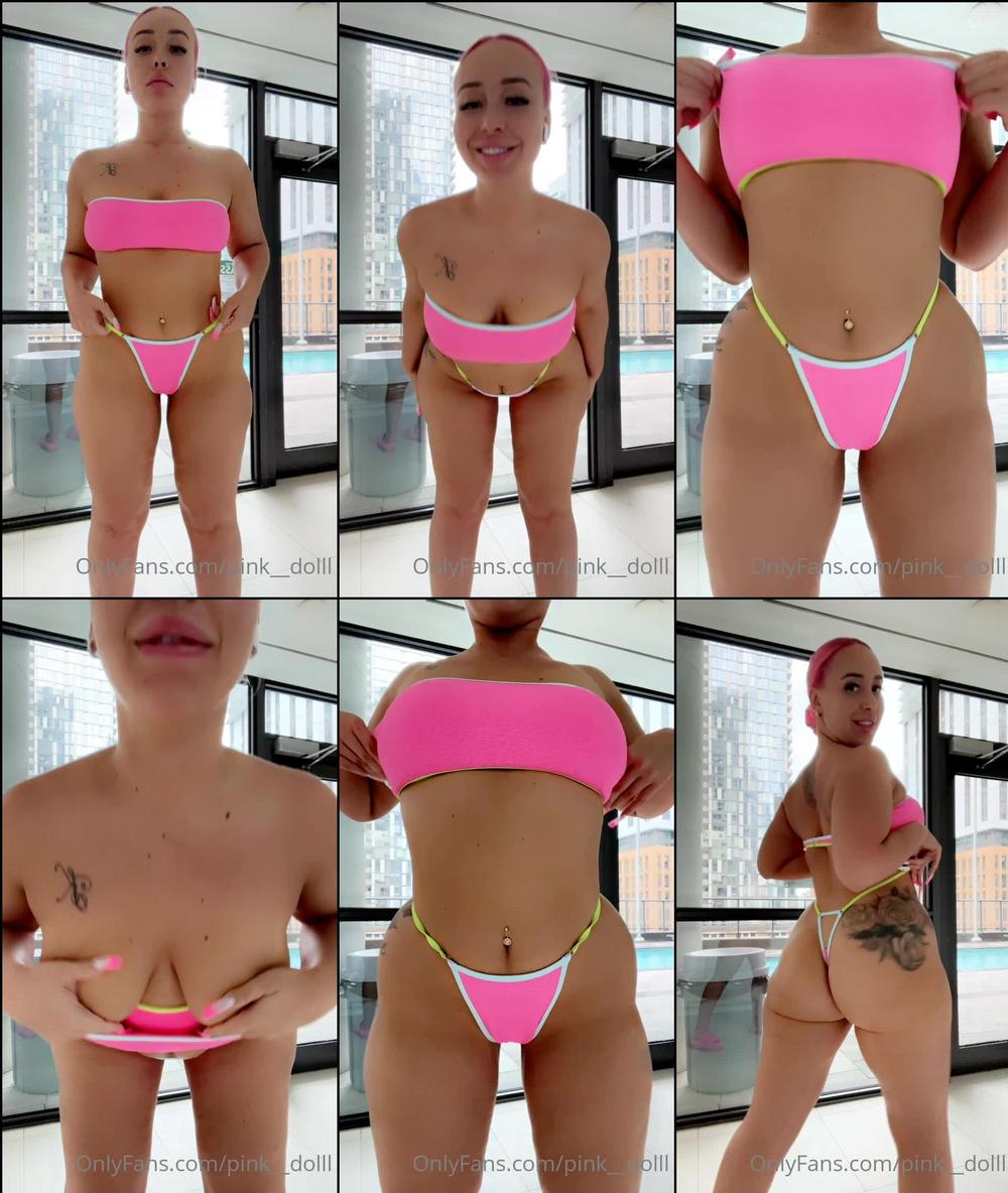 pink dolll 673515727 pool hottie do you think my neighbours will like my tiny bikini 1