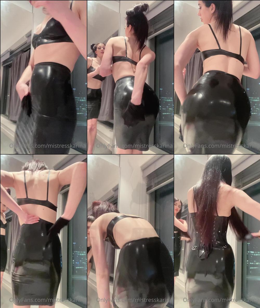 mistresskarina 97453600 2021 01 20 7min clip. watch me shine up my sexy latex. wanna be my new rubber sub