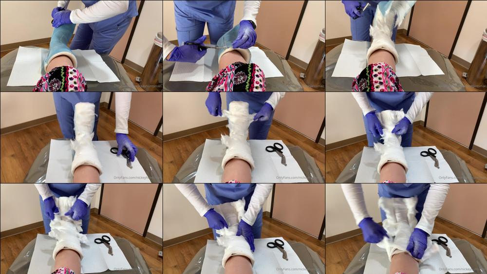 nickeyhuntsman 11 01 2021 2006557174 3 videos between 30 seconds to 2 min each of my foot cast being sawed off, unwrapped, and 