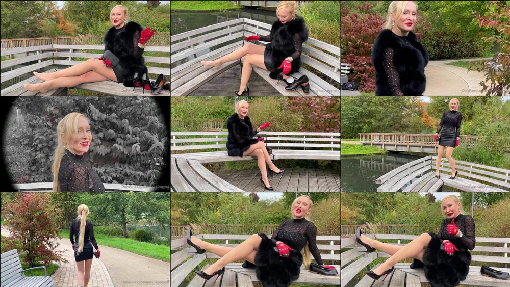 annabellement 02 06 2022 2473679346 black body mat tights and black high heels vs. ballerinas with fur jacket video 8 38min