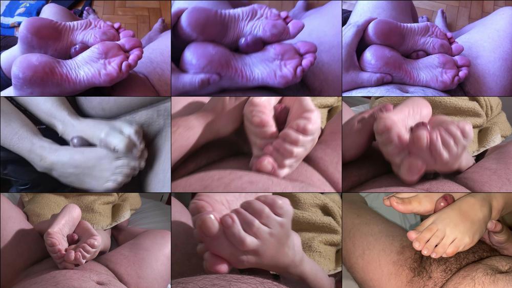 FOOTJOB CUMPILATION - 4 CUMSHOT SCENES - December 31, 2023
