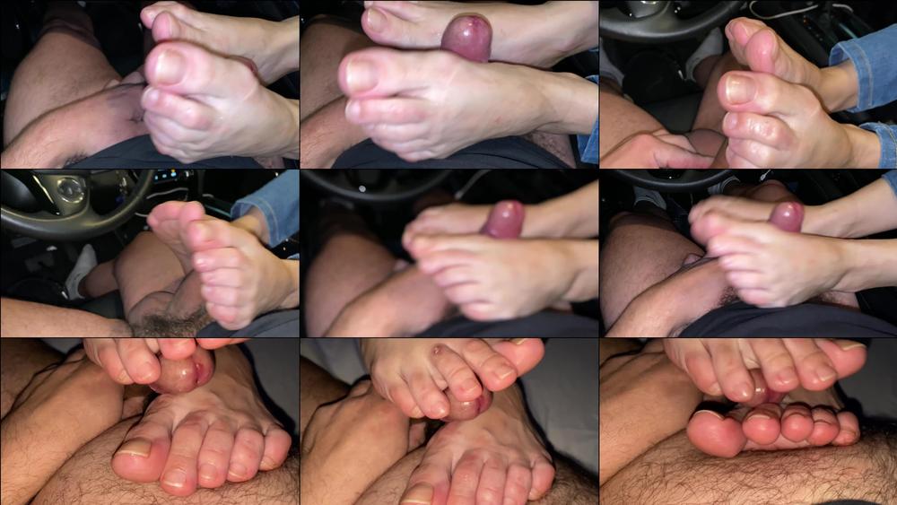 VEINY LARGE FEET FOOTJOB - CUMSHOTS ONLY - January 16, 2024