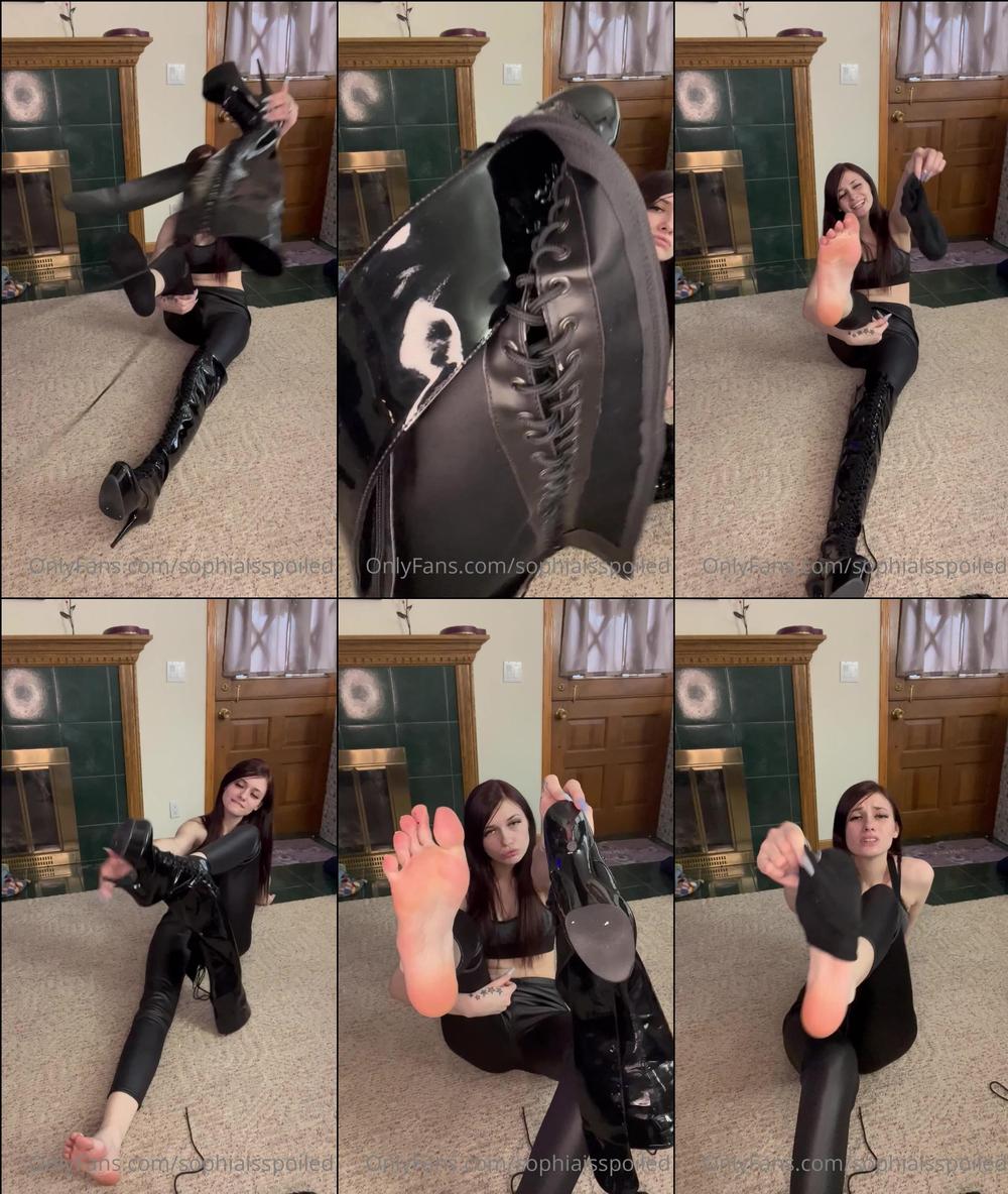 sophiaisspoiled 06 04 2022 2416891547 Latex boot Foot Domination   Humiliation clip 