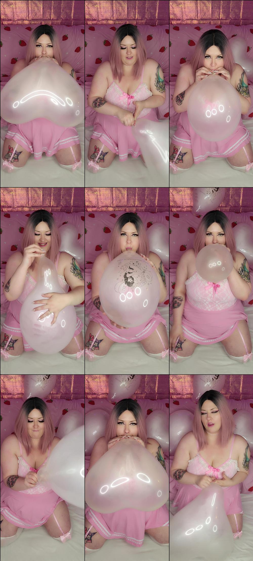 BBW kitten blows 5 big clear balloons - November 22, 2021