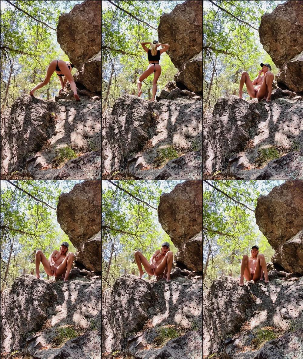 serenesiren 160472851 squirt girl strikes again squirt fingering masturbation outside nature outdoors nude barefoot solo 1