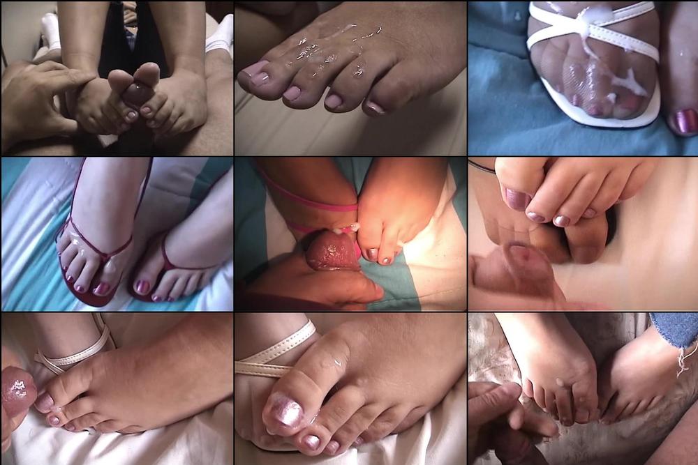 8 CUMSHOTS OVER FEET AND SANDALS - July 18, 2023