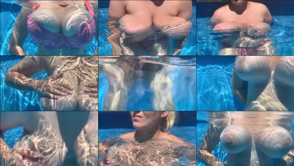 Underwater boobs play and floating - August 20, 2021