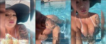 sheridanlove 07 05 2021 2103497609 Chilling in the pool yesterday. Was still a little cold . (sheridanlove)